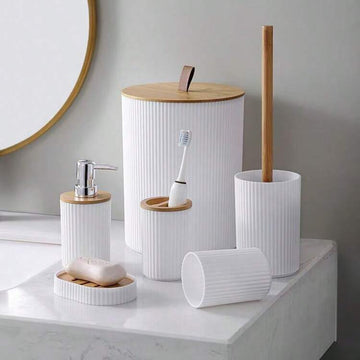 Luxury White Bathroom Organizer Set