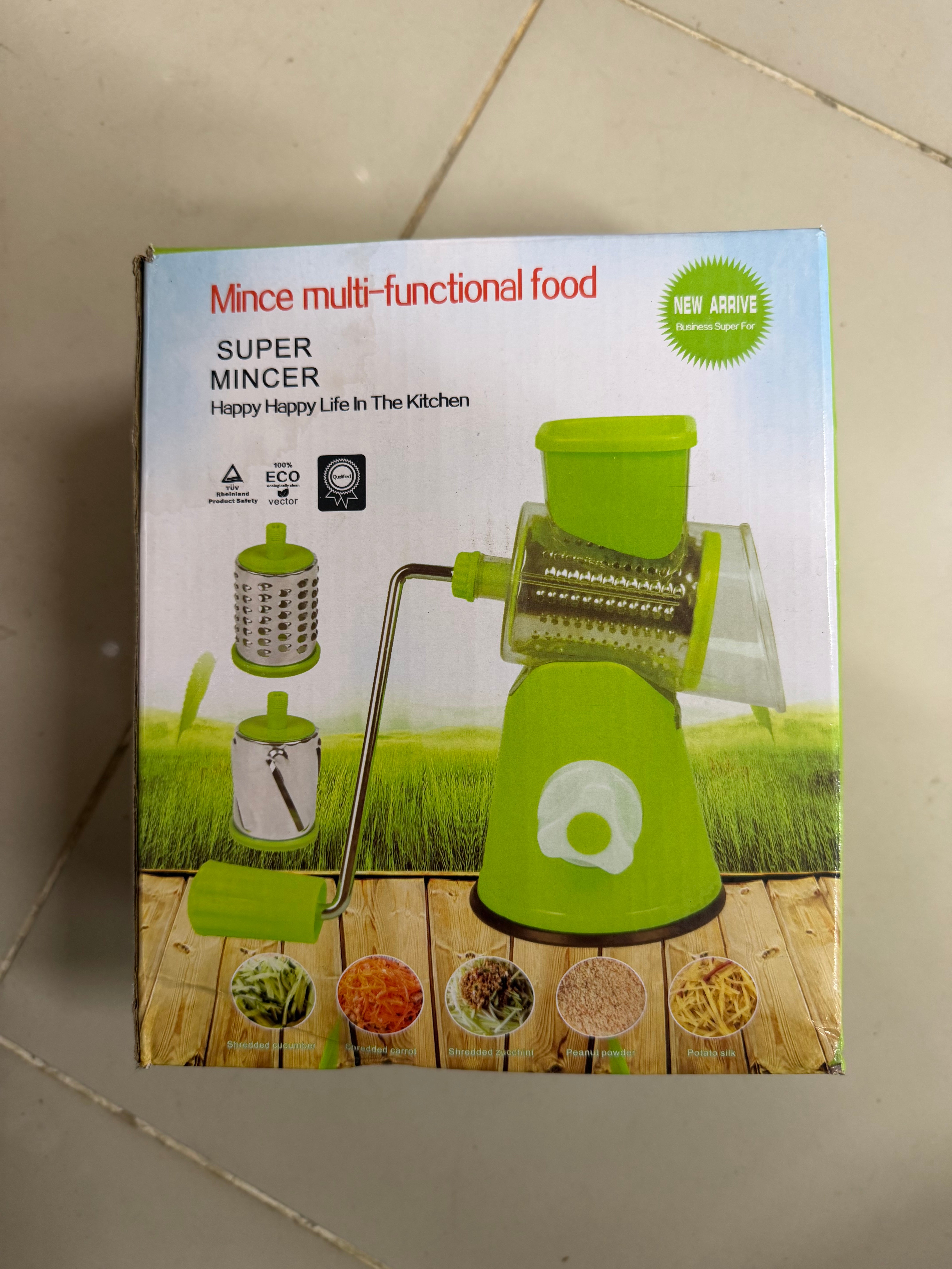 Multi-Functional Manual Rotary Drum Grater & Vegetable Slicer