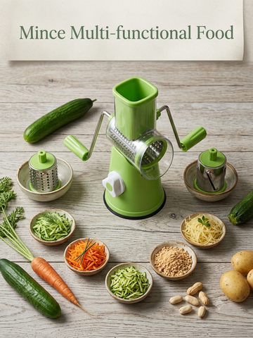 Multi-Functional Manual Rotary Drum Grater & Vegetable Slicer