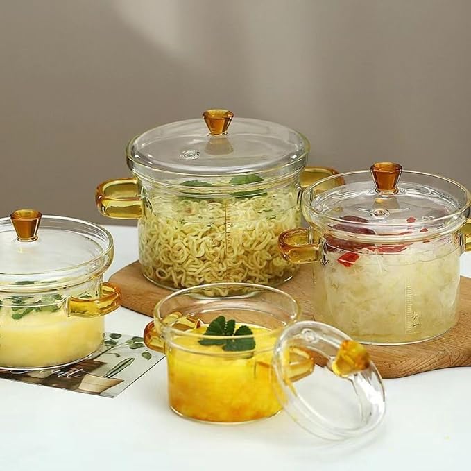 450ml - 350ml | Glass Cooking Pot – Elegant & Heat-Resistant