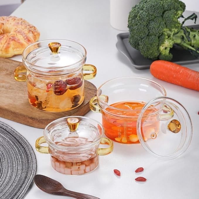 450ml - 350ml | Glass Cooking Pot – Elegant & Heat-Resistant