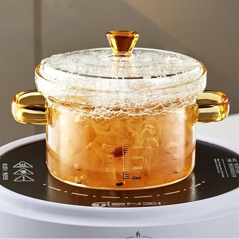 450ml - 350ml | Glass Cooking Pot – Elegant & Heat-Resistant
