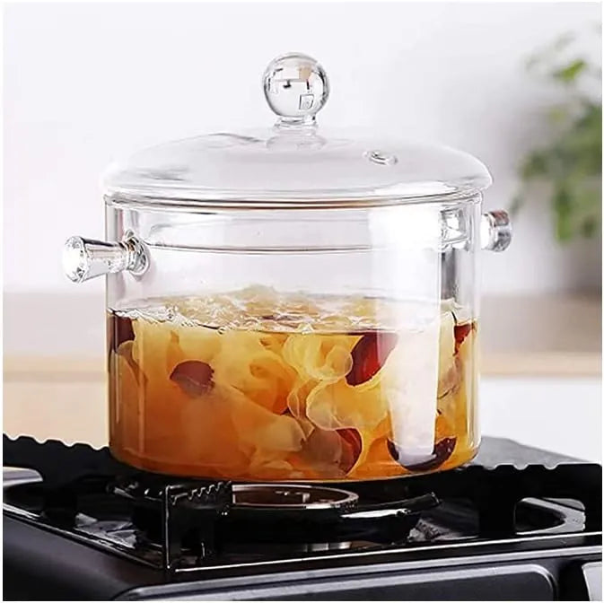 Borosilicate Glass Cooking Pot - 2000ml