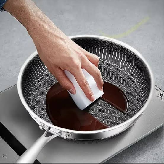 Honeycomb Stainless Steel Heavy Gauge Frypan with Induction Support | 28cm - 26cm