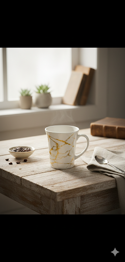 Golden Black Marble Ceramic Mug