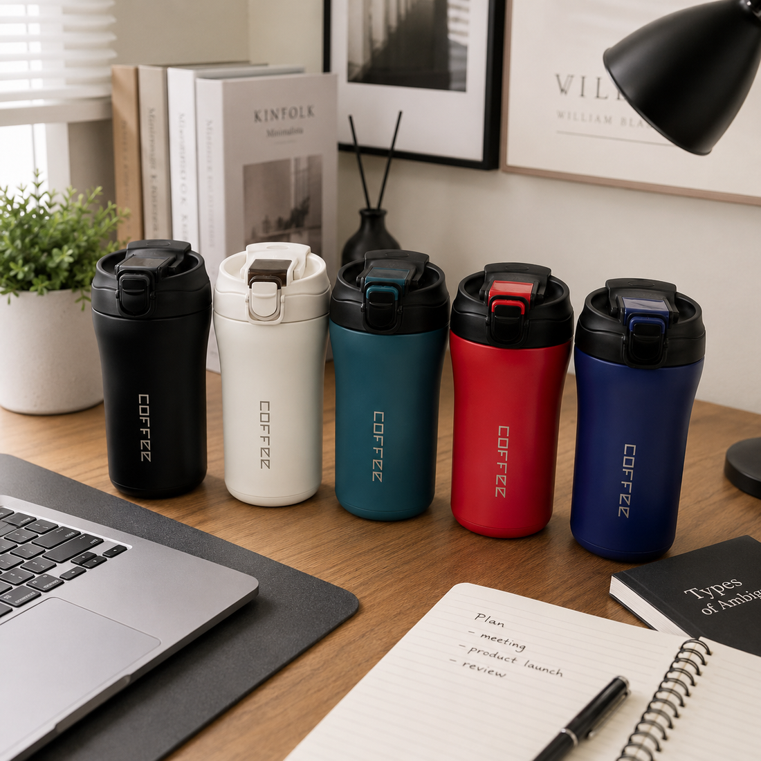 "COFFEE" Portable Travel Mug | Insulated Leak-Proof Coffee Cup