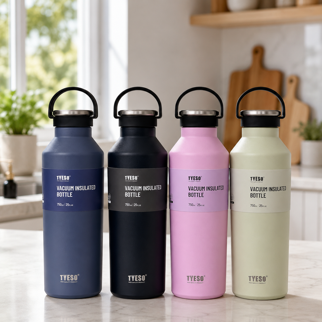 Tyeso 750ml Vacuum Insulated Bottle | Stainless Steel Travel Flask
