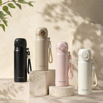 "Good Life" Portable Water Bottle with Strap | Sleek Travel Flask