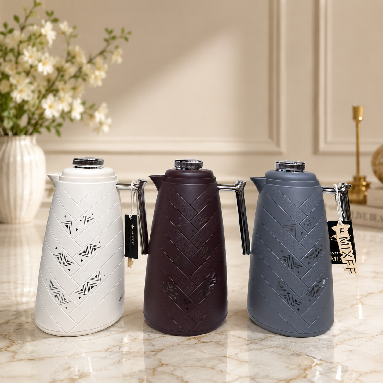 Premium Geometric Vacuum Flask Set