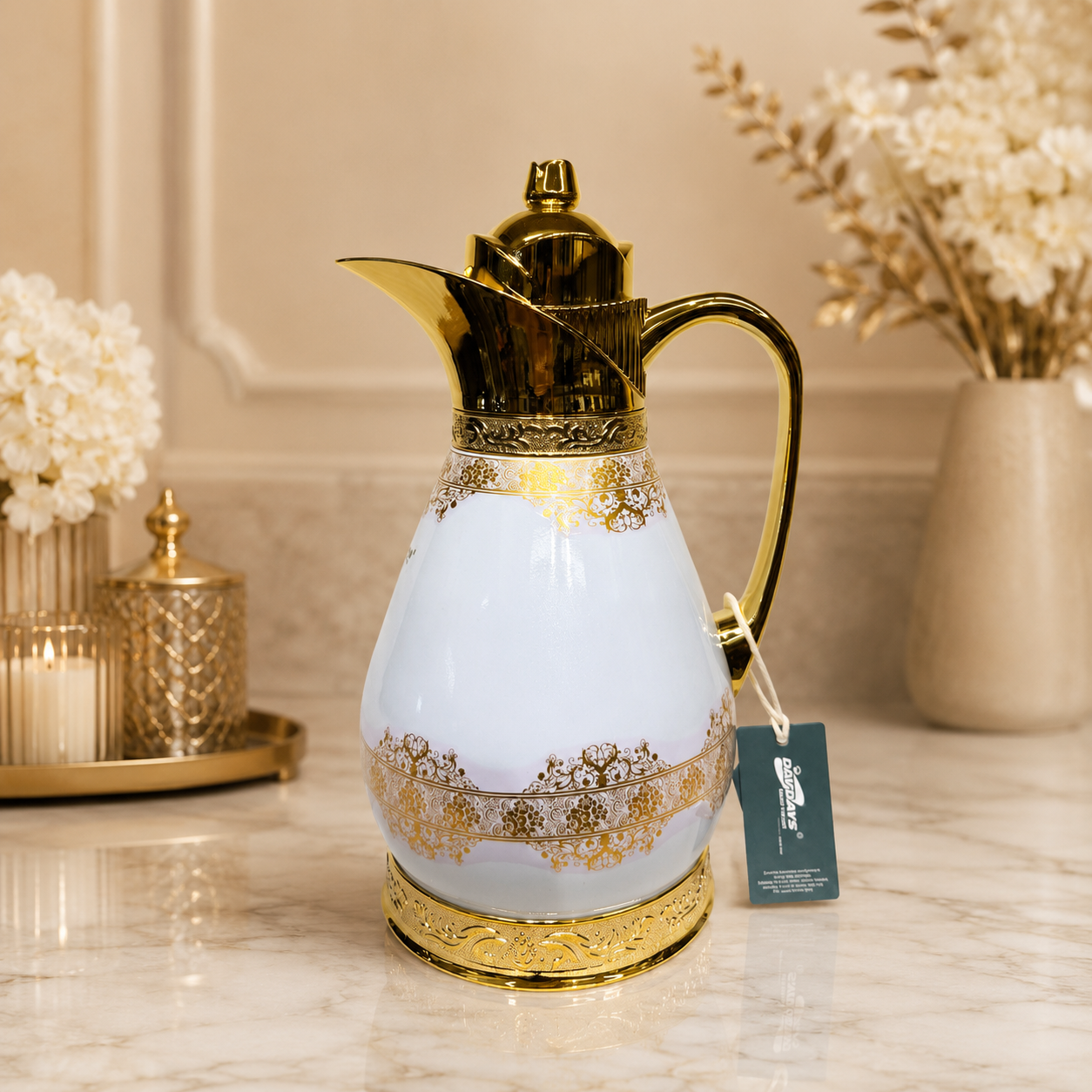 Luxury Gold Arabic Vacuum Flask
