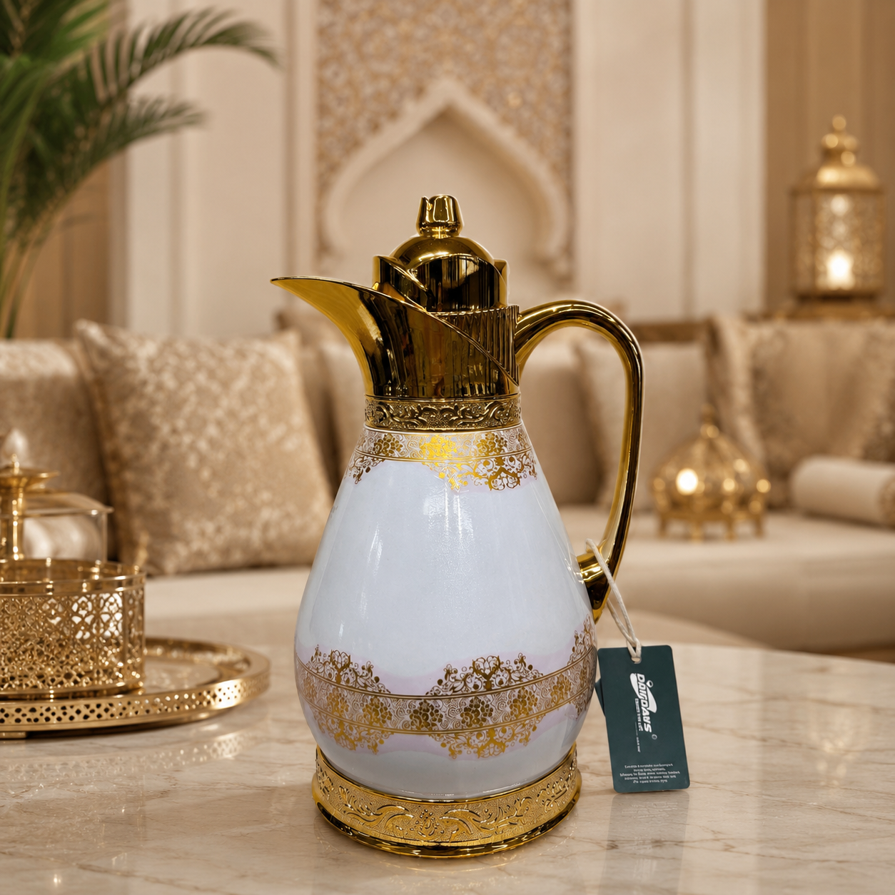 Luxury Gold Arabic Vacuum Flask