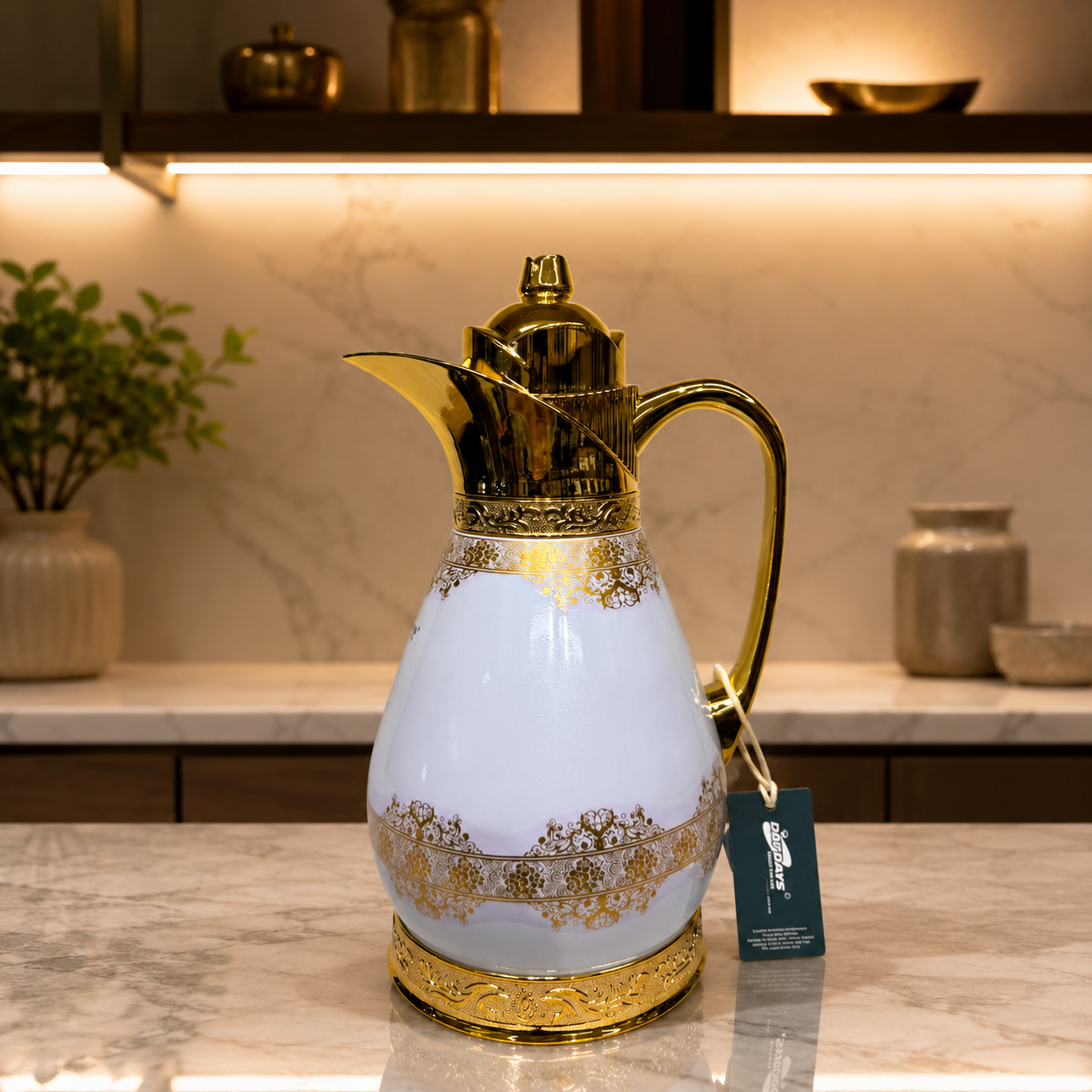 Luxury Gold Arabic Vacuum Flask