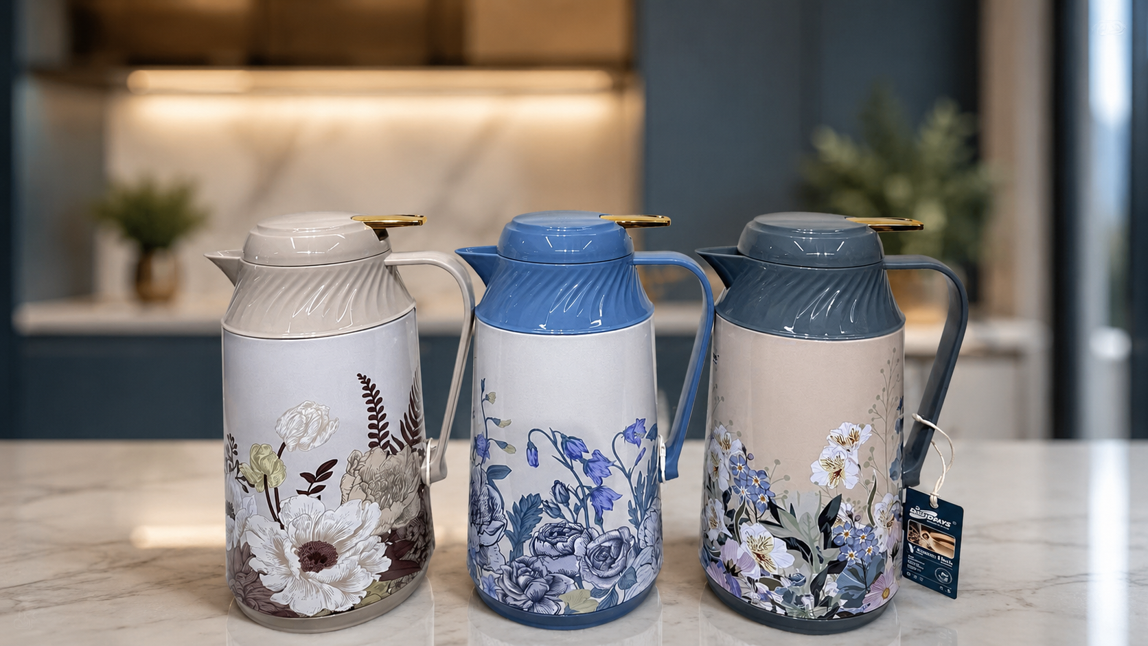 Luxury Floral Insulated Vacuum Flask Set