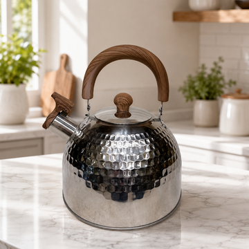 Premium Teapot with Heat-Resistant Wood-Grain Handle & Lid Knobs