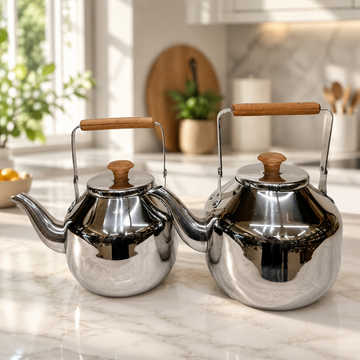 Modern Minimalist Stainless Steel Teapot Set