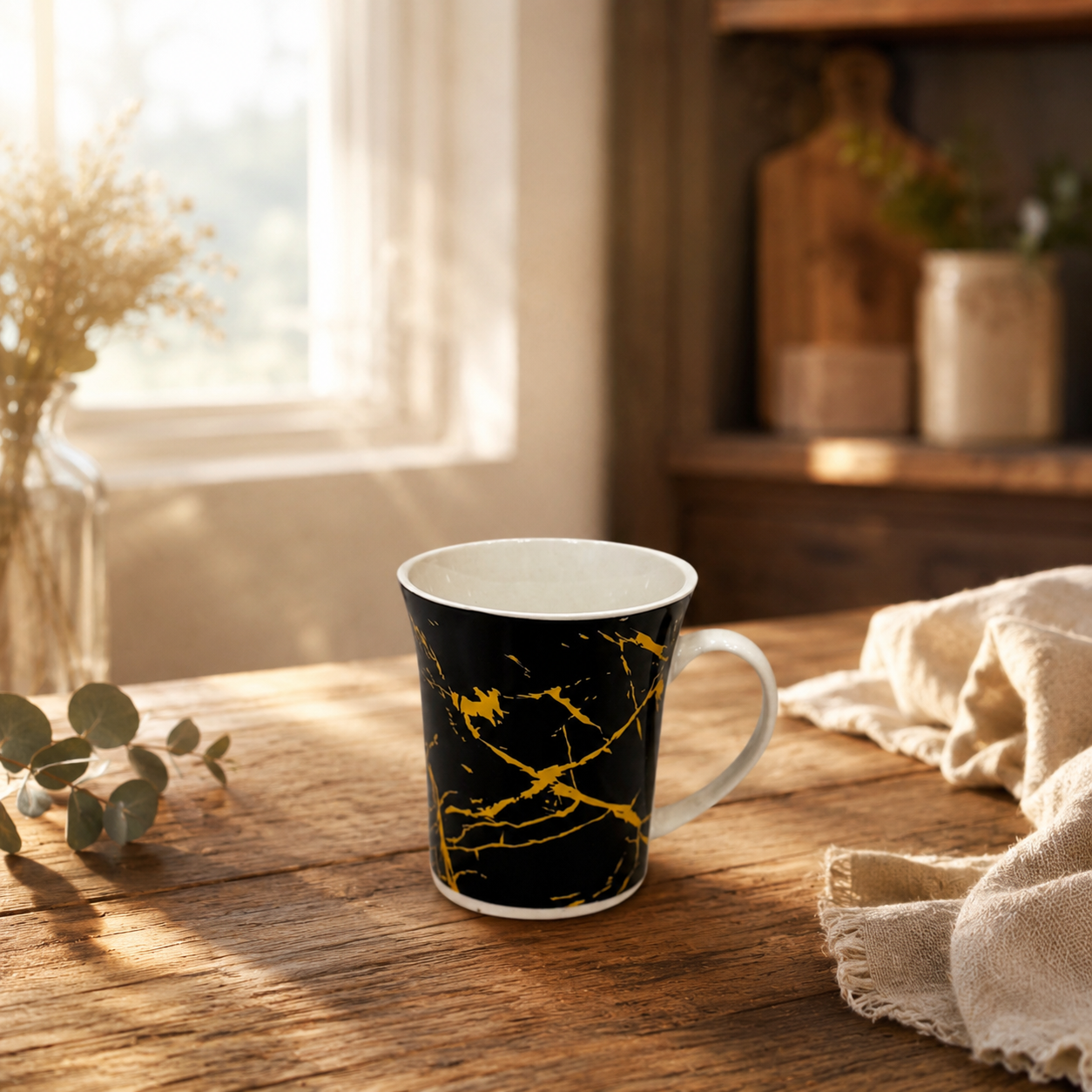 Premium Gold Marble Black Ceramic Coffee Mug