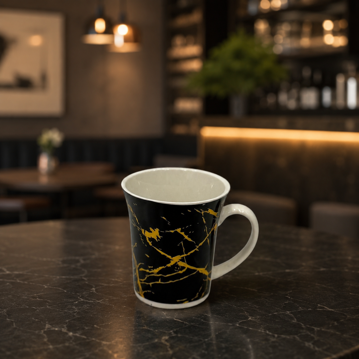 Premium Gold Marble Black Ceramic Coffee Mug