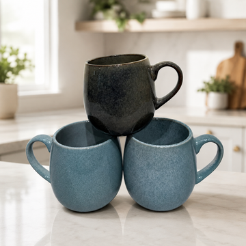 Modern Earthy Stoneware Crockery for Home and Office Coffee Bar