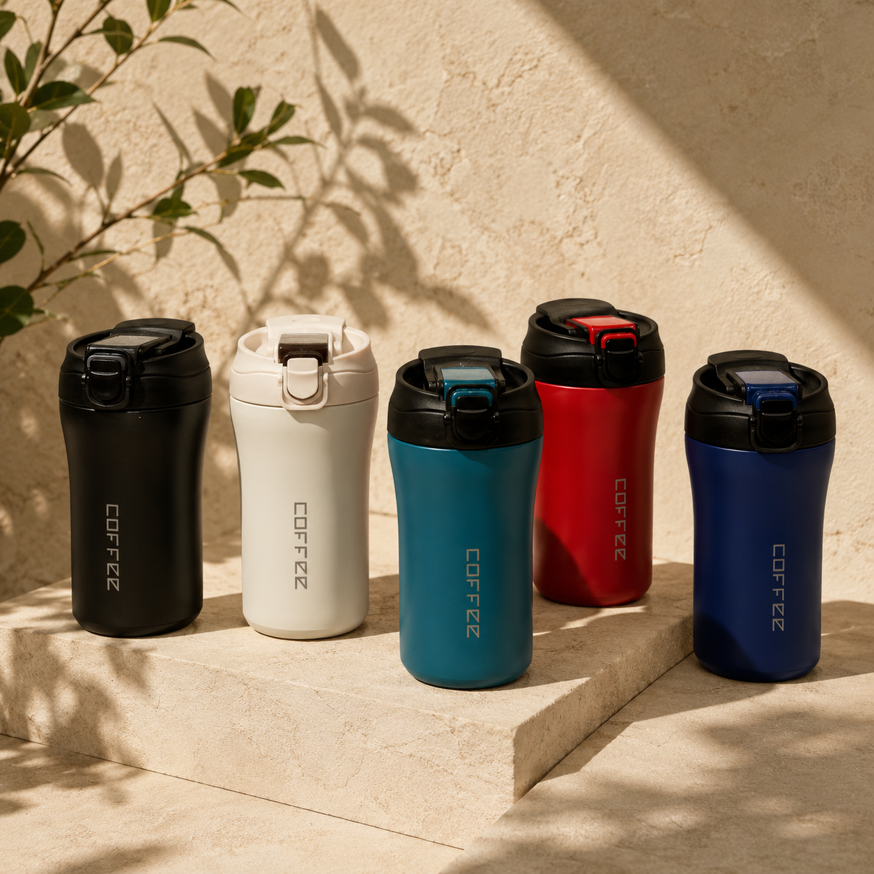 "COFFEE" Portable Travel Mug | Insulated Leak-Proof Coffee Cup