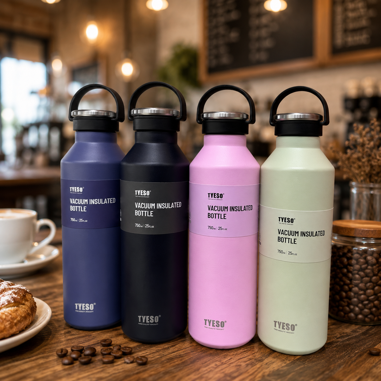 Tyeso 750ml Vacuum Insulated Bottle | Stainless Steel Travel Flask