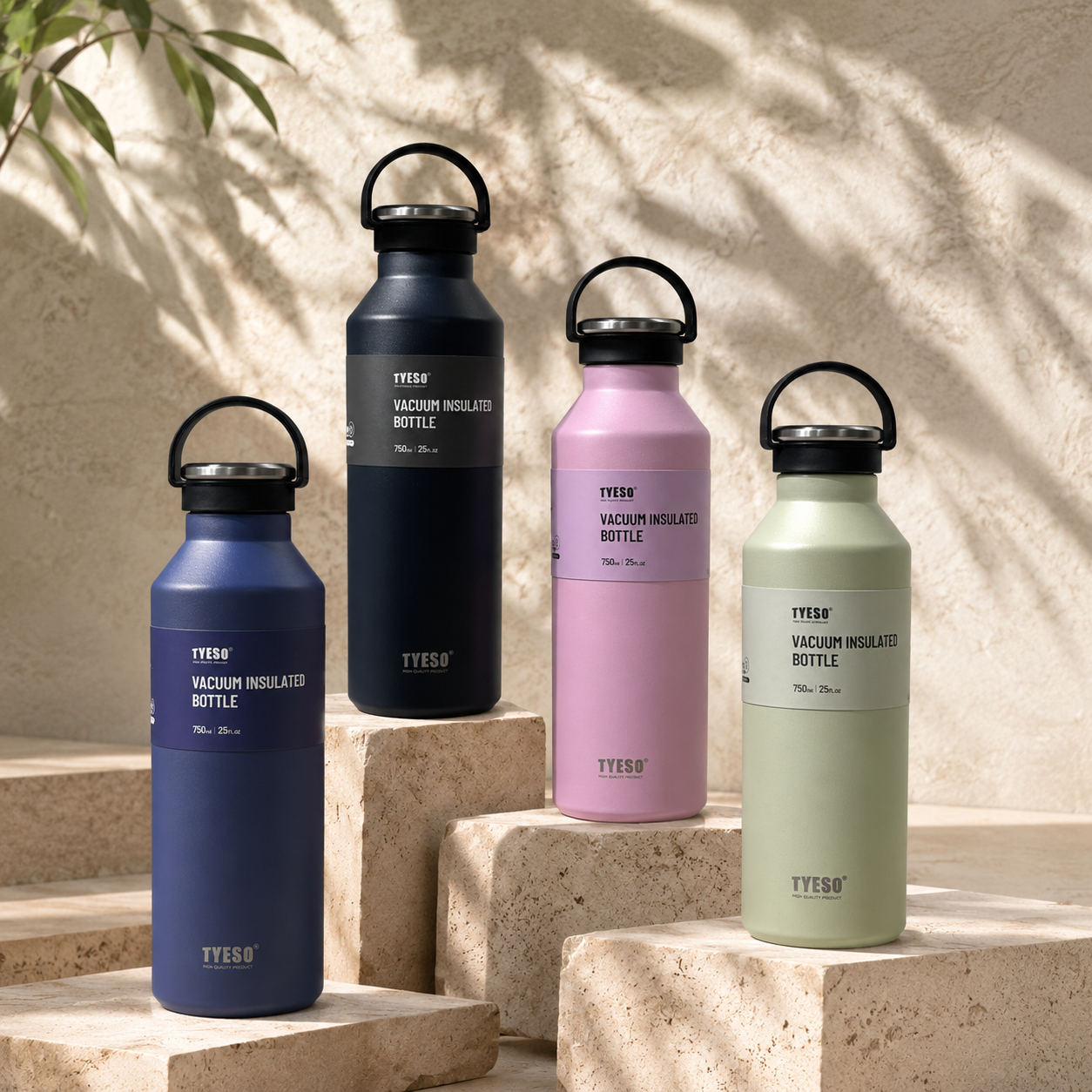 Tyeso 750ml Vacuum Insulated Bottle | Stainless Steel Travel Flask
