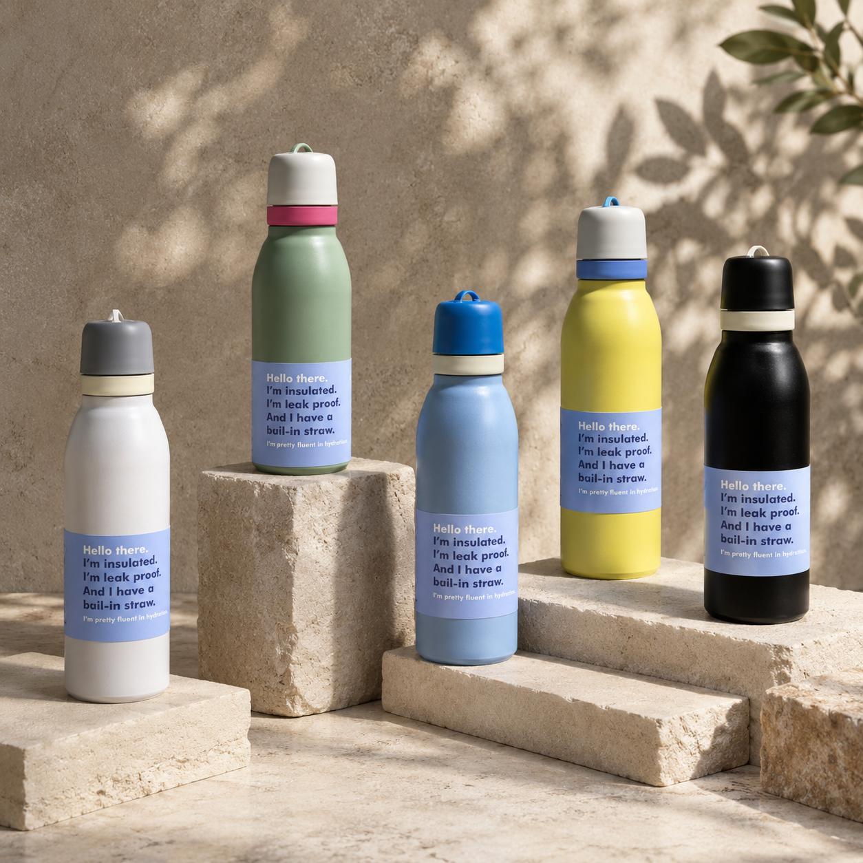 Insulated Leak-Proof Water Bottle with Built-In Straw