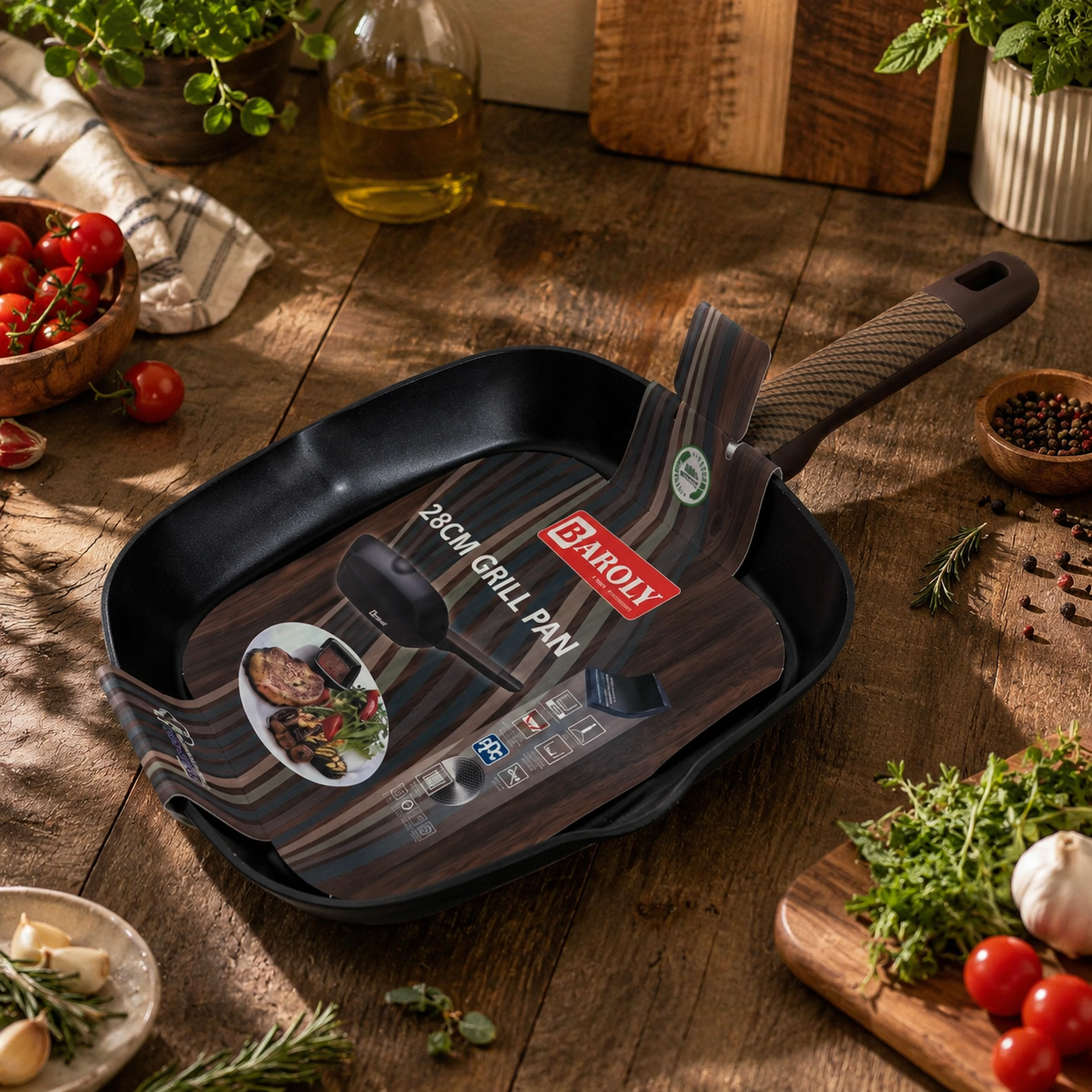 Baroly 28cm Non-Stick Grill Pan
