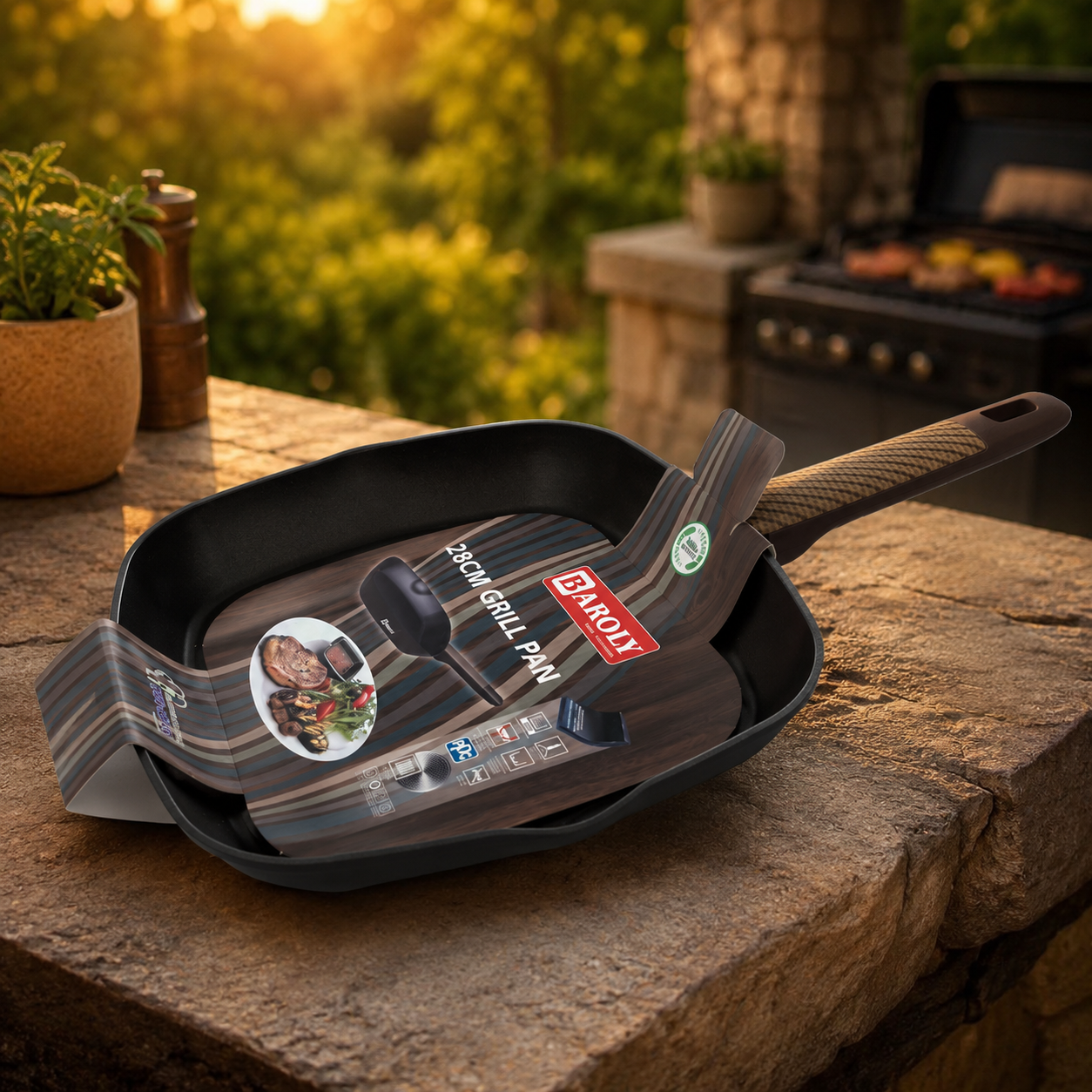 Baroly 28cm Non-Stick Grill Pan