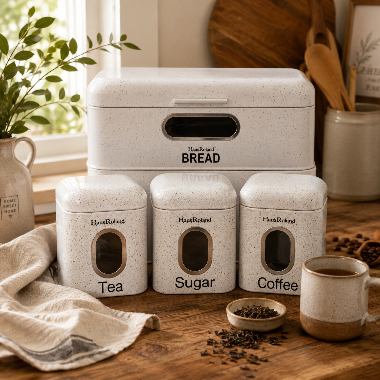 Modern Germany Design White Bread Bin Set
