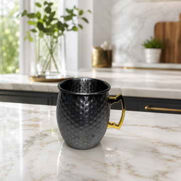 Stainless Steel Moscow Mule Mug with Gold Handle