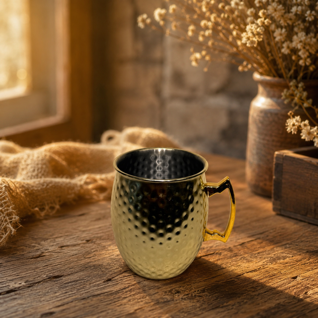 Gold Moscow Mule Mug with Stainless Steel Lining