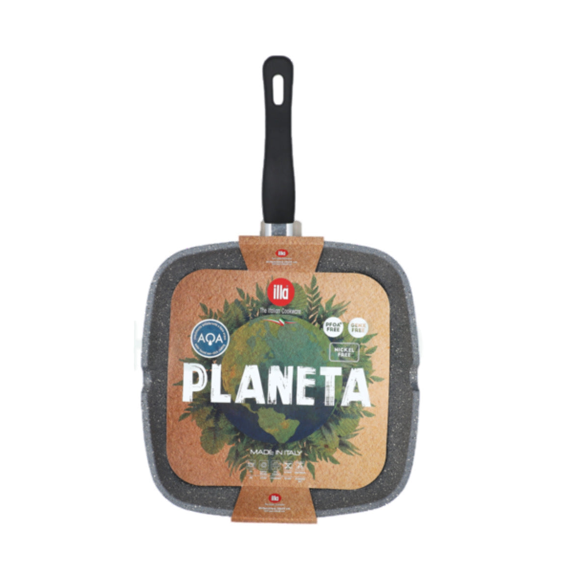 Illa Planeta Non-Stick Grill Pan with Bakelite Handle - 28cm | (Made In ITALY)