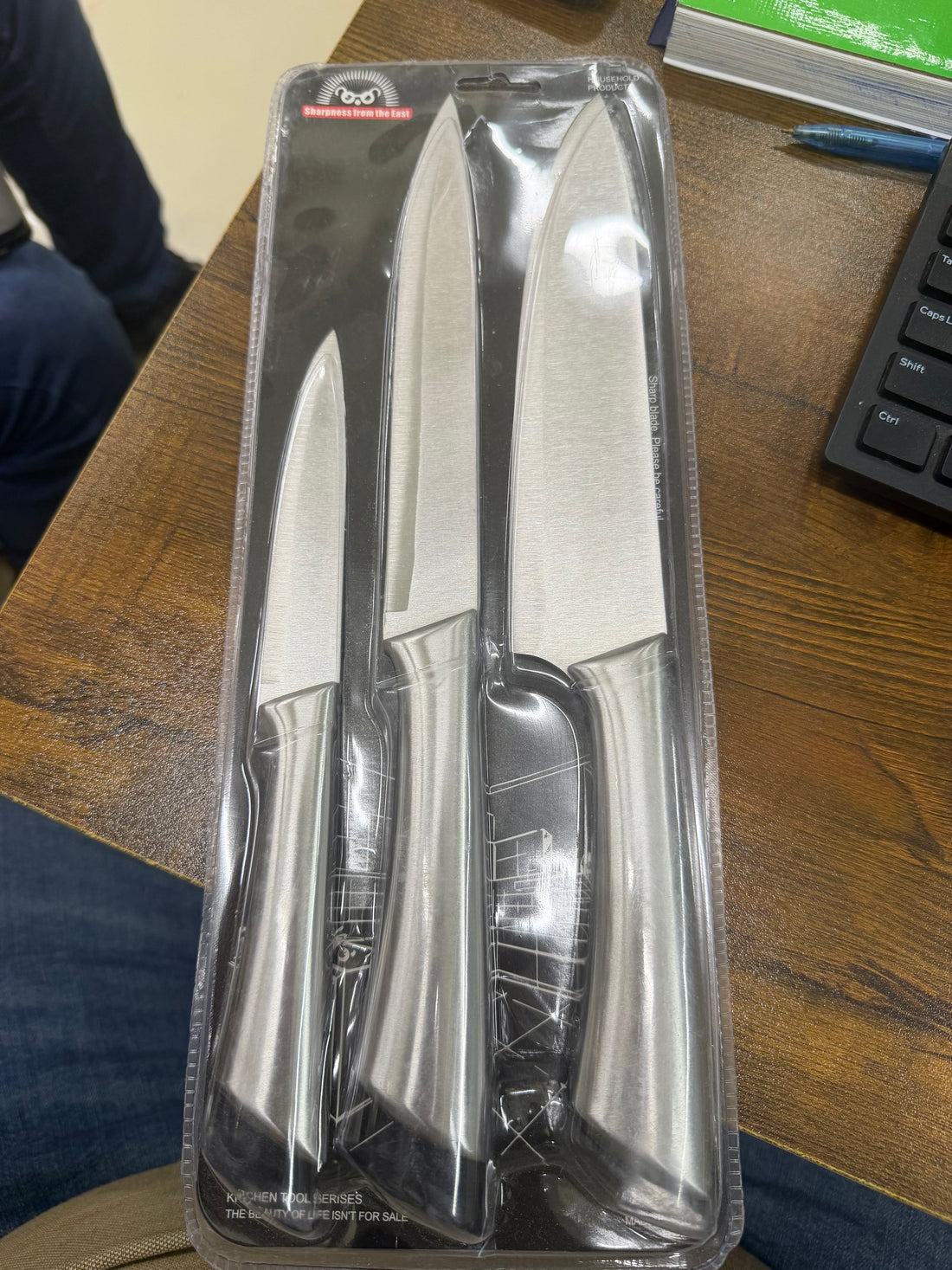 Premium 3-Piece Stainless Steel Kitchen Knife Set – Ergonomic All-Metal Design