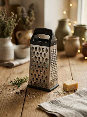Minimalist Stainless Steel 4-Sided Kitchen Grater