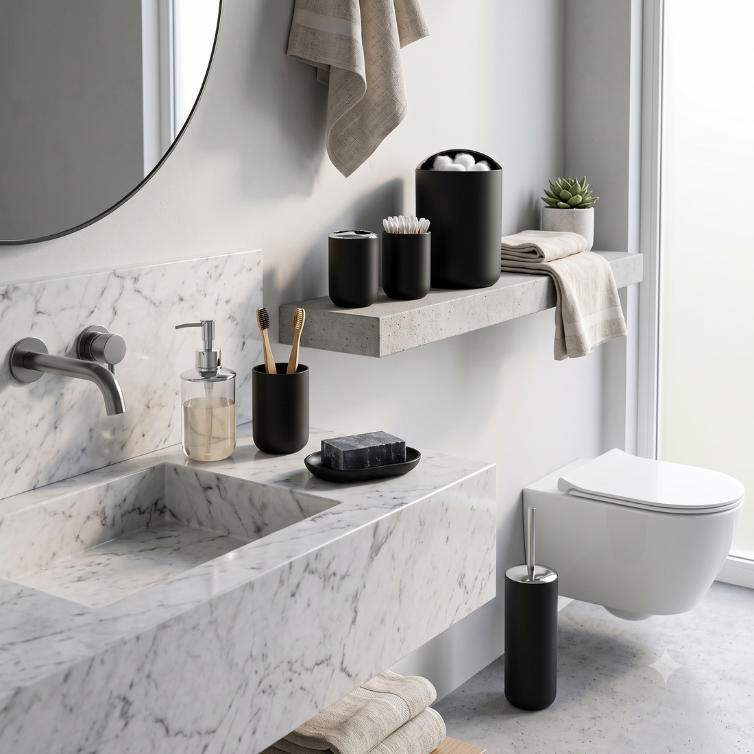 Premium Bathroom Organizer & Decor Set