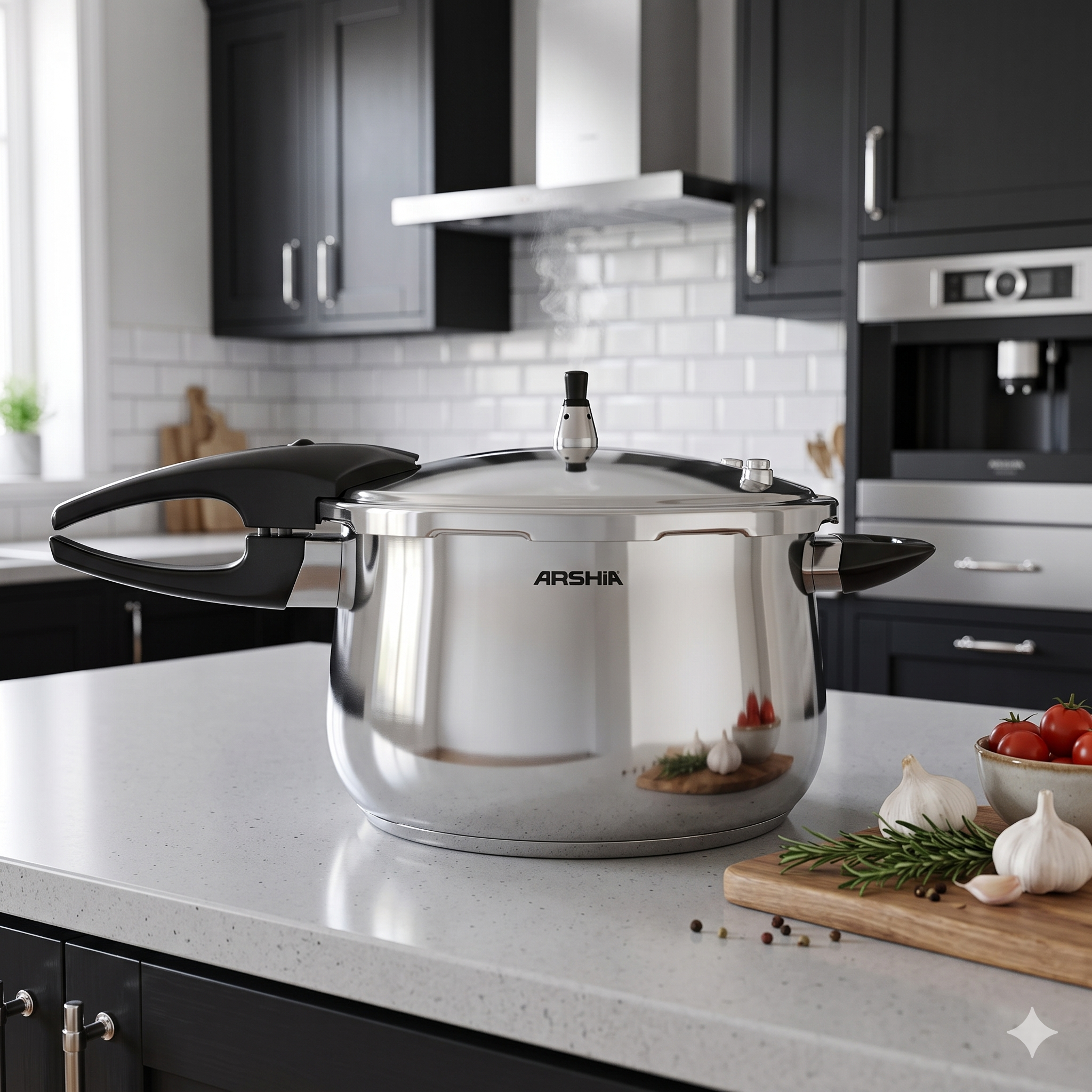 Arshia Pressure Cooker With Glass Lid And Steamer