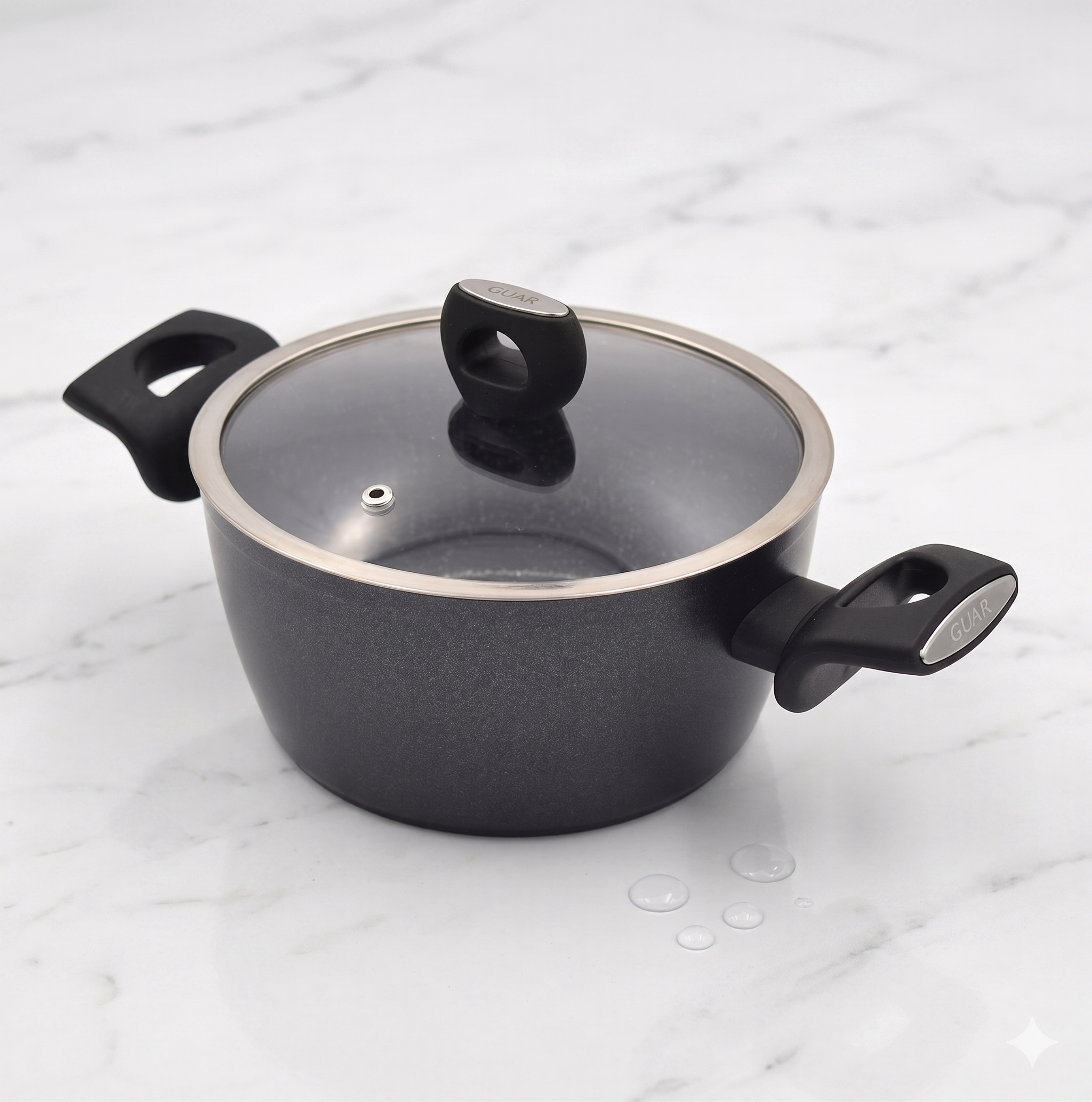 Korkmaz Nora Granite Forged Aluminium Casserole Pot | 20x9.8 - 24x11.7 - 28x13.7