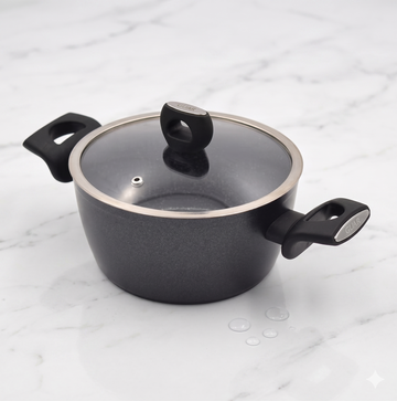 Korkmaz Nora Granite Forged Aluminium Casserole Pot | 20x9.8 - 24x11.7 - 28x13.7