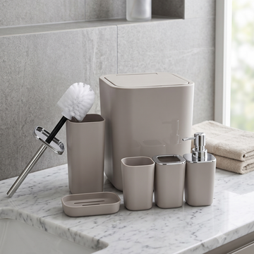 Minimalist Grey Bathroom Accessories Set