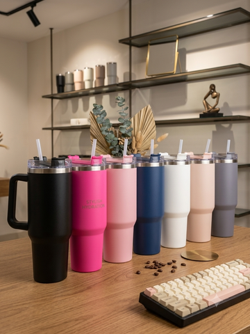 MSZM Aesthetic Insulated Tumbler with Handle & Straw