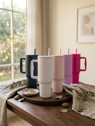 MSZM 40oz Insulated Tumbler with Handle and Straw