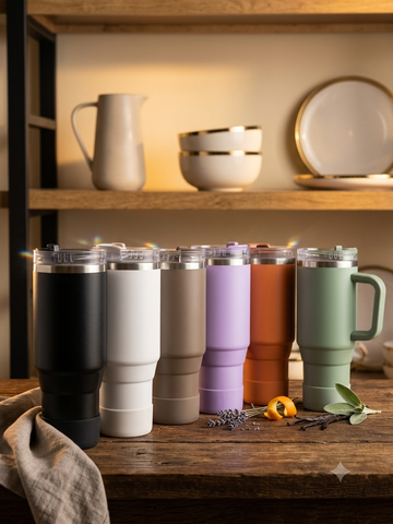 MSZM 40oz Insulated Tumbler with Handle and Straw
