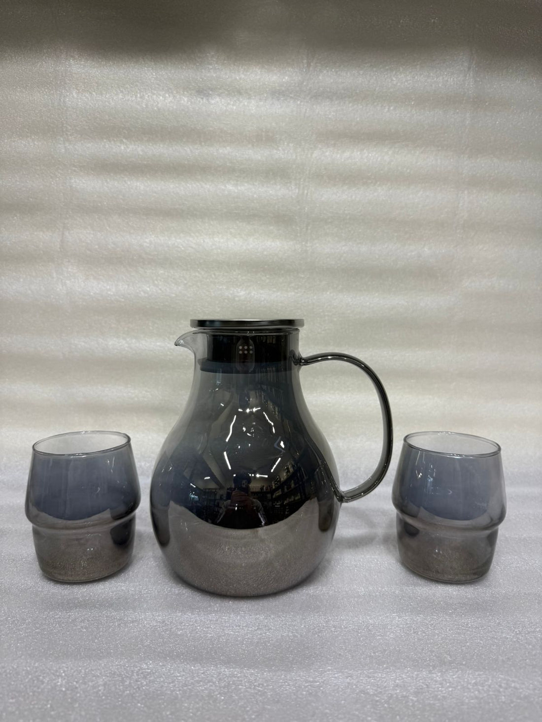 Modern 7-Piece Smoked Glass Water Pitcher