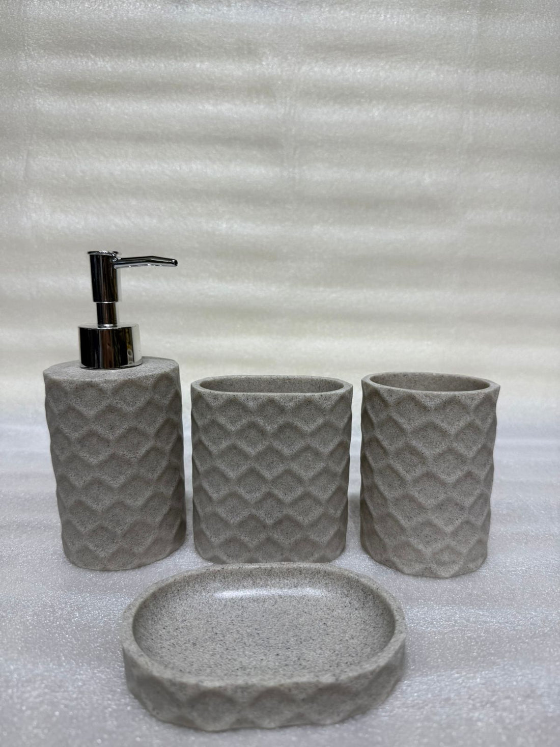 Speckled Marble Texture 4-Piece Bathroom Organizer Set
