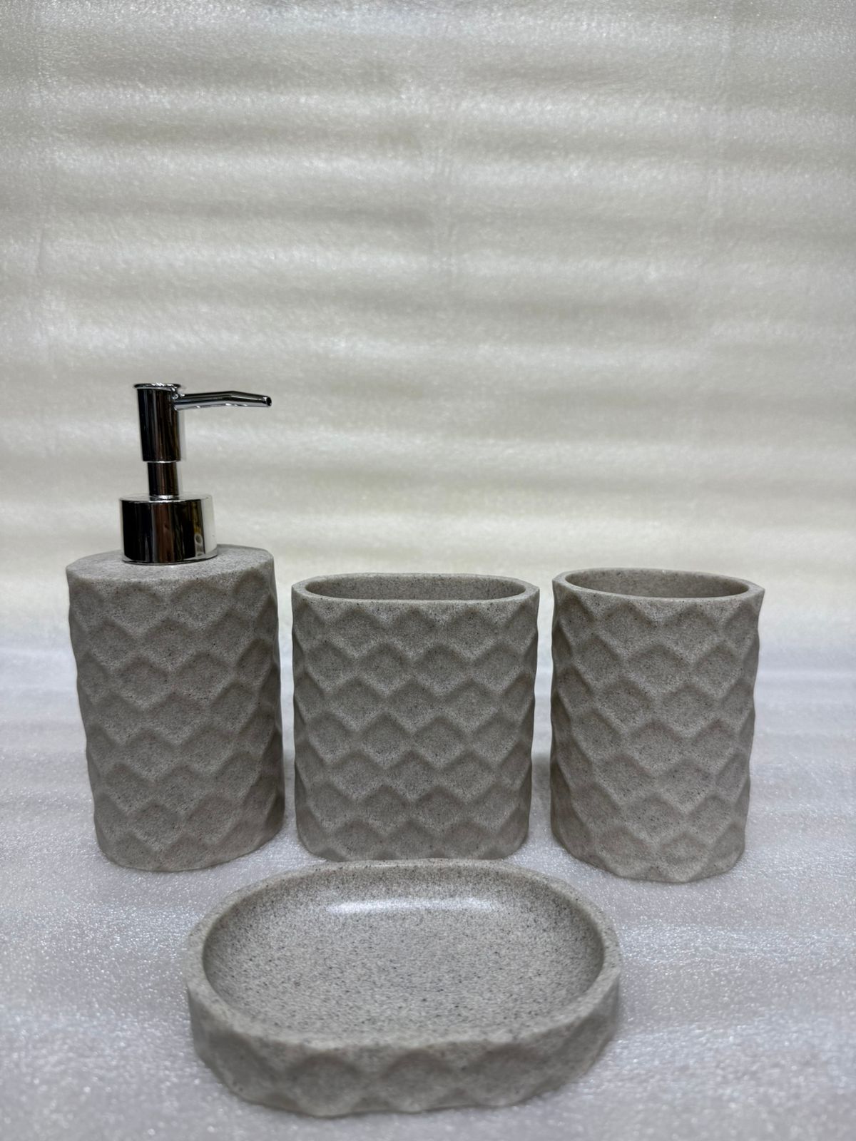 Speckled Marble Texture 4-Piece Bathroom Organizer Set