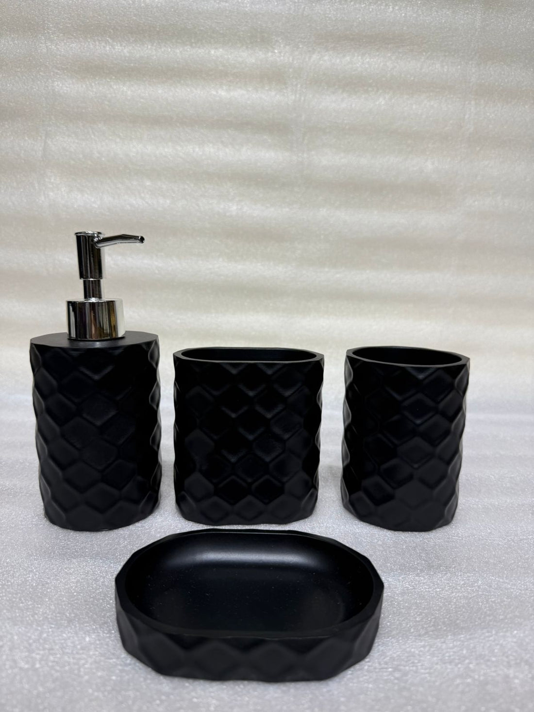Black 4-Piece Bathroom Organizer Set for Modern Home