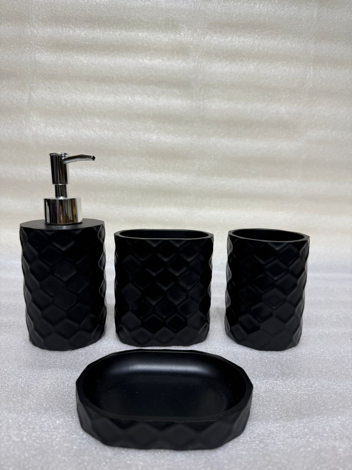 Black 4-Piece Bathroom Organizer Set for Modern Home