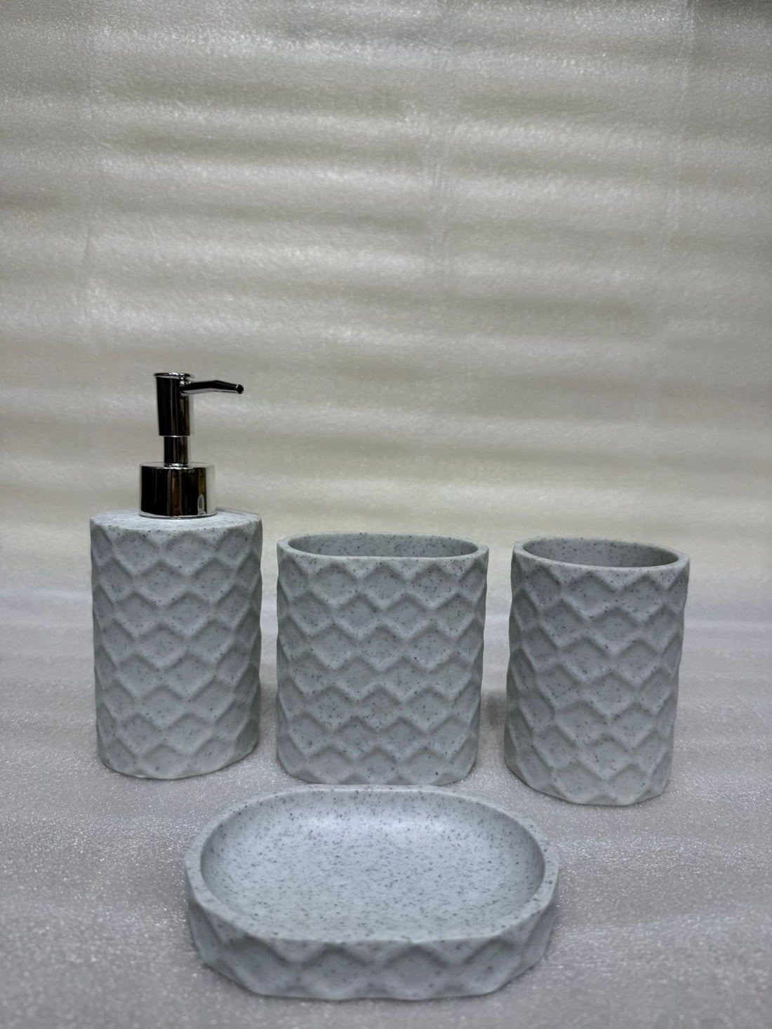 Speckled Marble Texture 4-Piece Bathroom Organizer Set