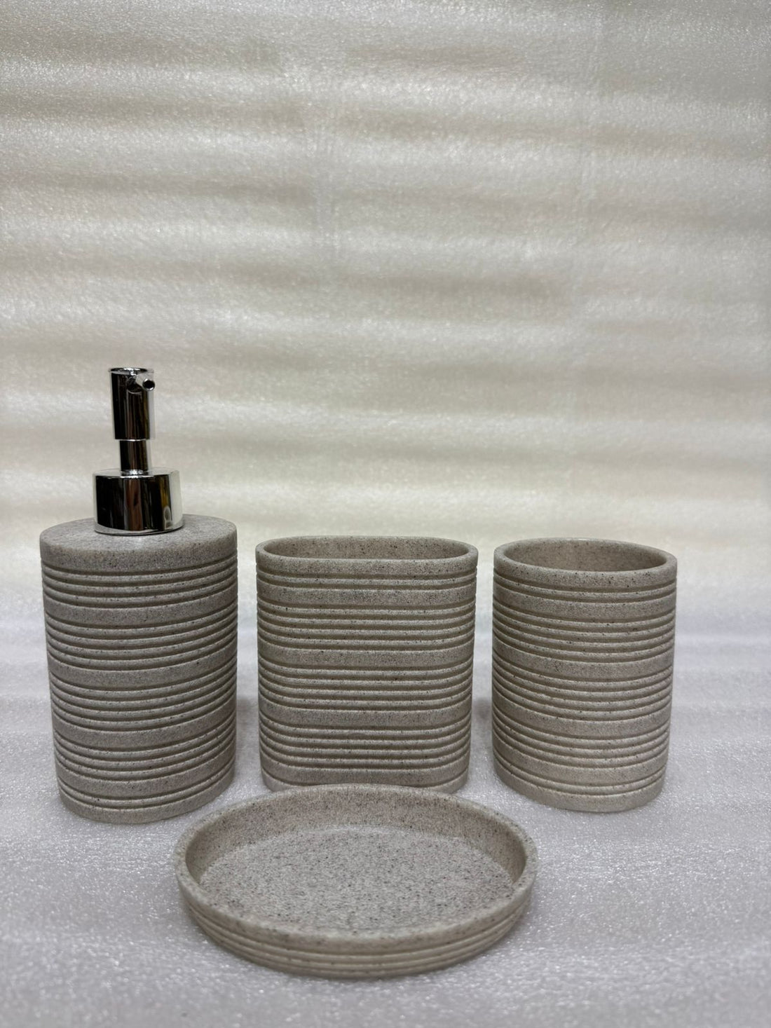 Marble Look 4-Piece Bathroom Essentials Set