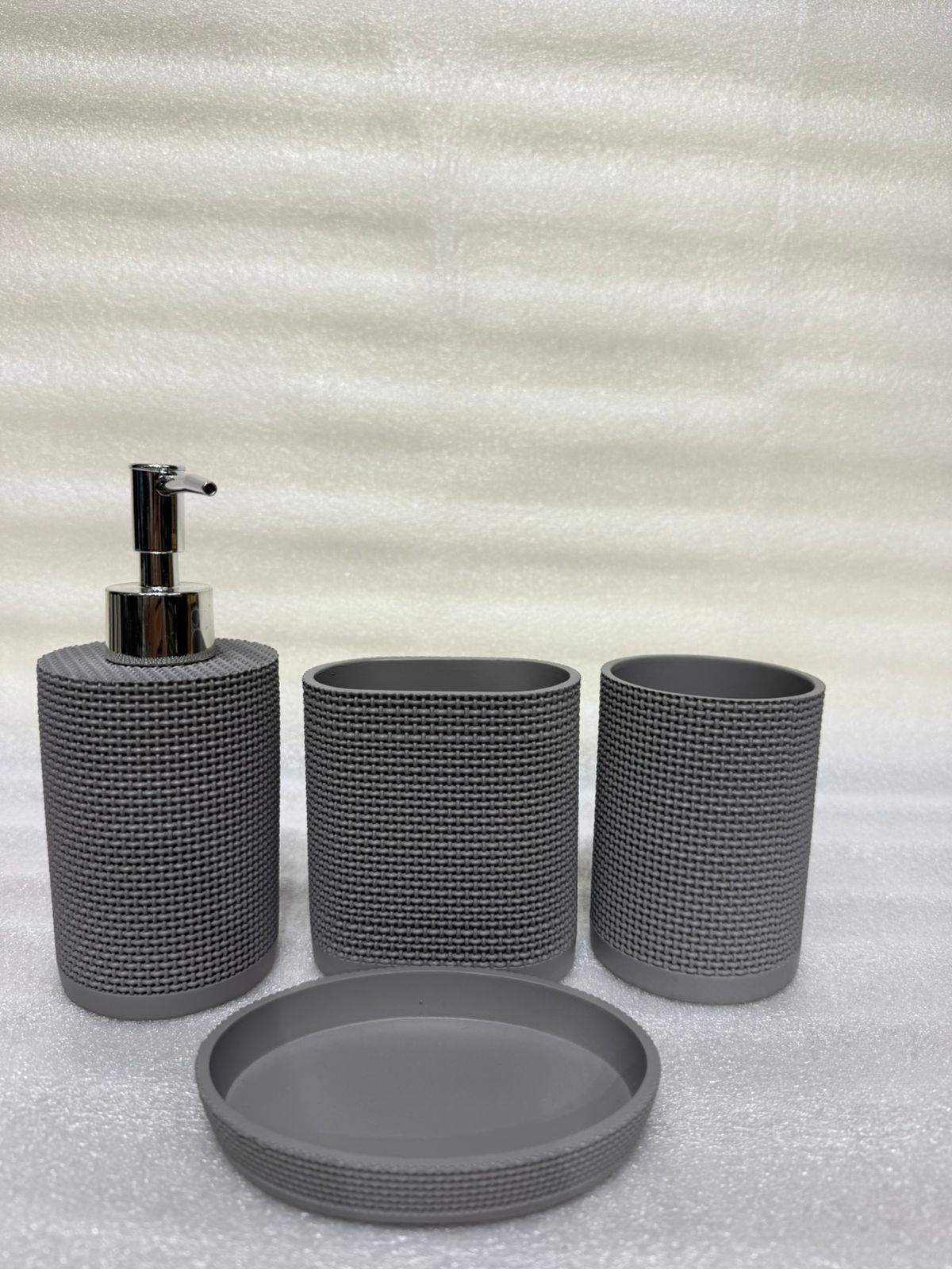 4-Piece Grey Bathroom Accessories Set